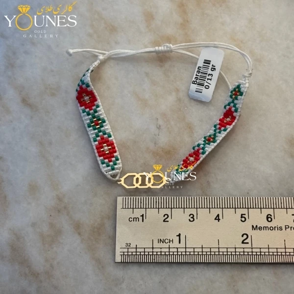 دستبند میوکی شش ضلعی تودرتو طلا